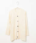 ウールブレンド ミドル丈 チュニックカーディガン