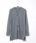 ウールブレンド ミドル丈 チュニックカーディガン