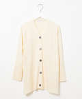 ウールブレンド ミドル丈 チュニックカーディガン