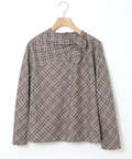 グレンチェック デザイン ブラウス