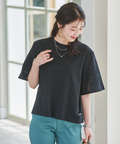 コットン 五分袖 刺繍 Tシャツ