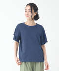 スラブ天竺 フリルスリーブ Tシャツ