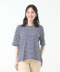 スノーリネン ボーダー Tシャツ【接触冷感】