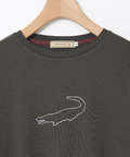 クロコモチーフ チェーンステッチ風 プリントTシャツ