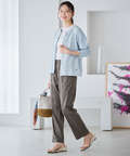ワッフル生地 切り替え カーディガン