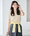 スノーコットン 鹿の子ボーダー Tシャツ【接触冷感】