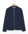 ダブルニット ジップカーディガン【手洗いOK】