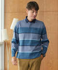 パネルボーダー柄 ポロシャツ