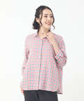 ダブルガーゼ チェック柄 ブラウス