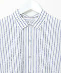 スノーコットン ストライプ 七分袖 シャツ【接触冷感】