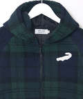 チェック柄 フリース パーカ【洗濯機洗いOK】