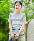 スノーコットン パネルボーダー Tシャツ【接触冷感】