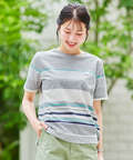 スノーコットン パネルボーダー Tシャツ【接触冷感】