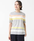 スノーコットン 天竺 パネルボーダー Tシャツ【接触冷感】