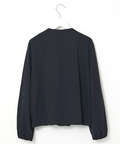 ギャザーデザイン ノーカラー ブルゾン【手洗いOK】