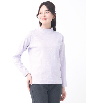 花柄プリント ハイネック プルオーバー