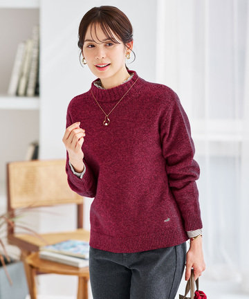 ウール ボトルネック ニット 