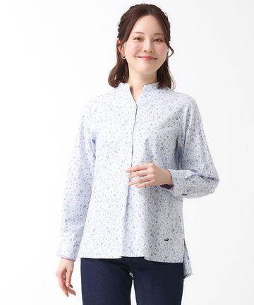 花柄 スキッパー チュニック