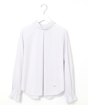 ストライプ アシンメトリー襟 ブラウス【オンラインショップ・一部店舗限定】