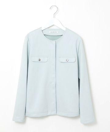 微起毛 ノーカラージャケット