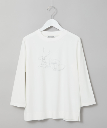 プリントデザイン 7分袖 Tシャツ