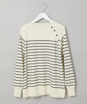 アシンメトリー ボーダー ニット【手洗いOK】