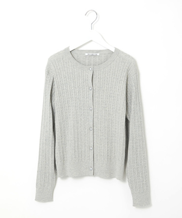 ケーブル編み ニットカーディガン【手洗いOK】【オンラインショップ・一部店舗限定】