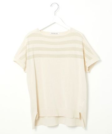 ラメボーダー ドルマンニット【手洗いOK】【オンラインショップ・一部店舗限定】