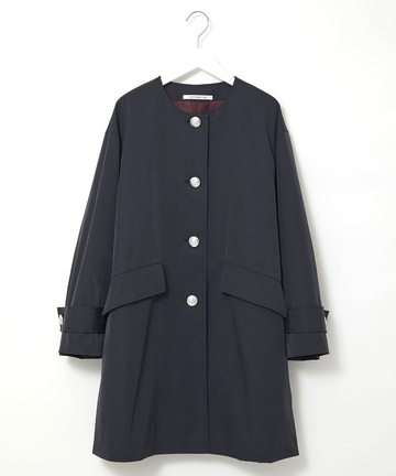 メタルボタン ノーカラー コート