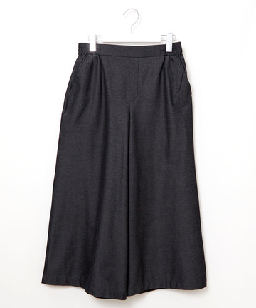 デニムライク ストレッチ ワイドパンツ