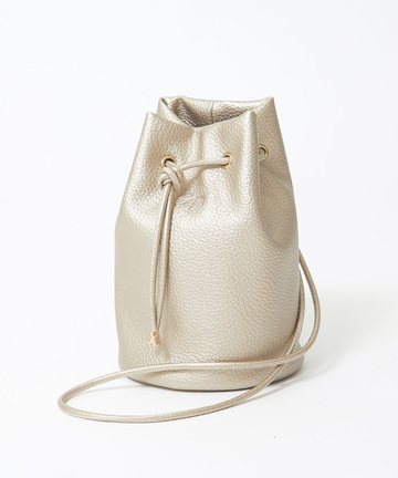 メタリック 巾着 ショルダーバッグ