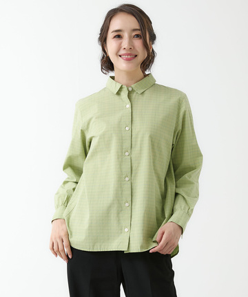 ピンタックデザイン コットン ブラウス