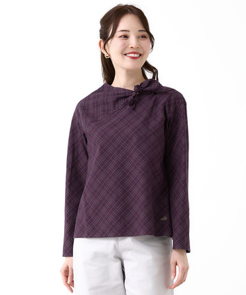 グレンチェック デザイン ブラウス