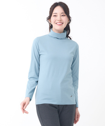 天竺 タートルネック プルオーバー