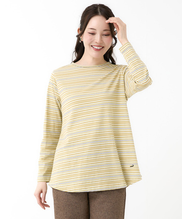 マルチボーダー カットソー チュニック