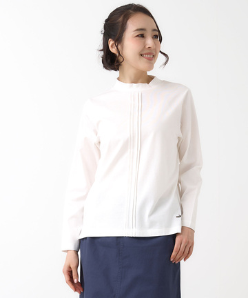 天竺 モックネック Tシャツ