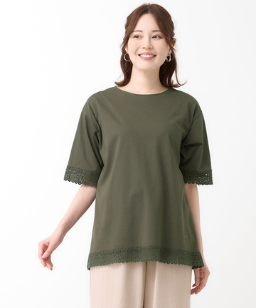 レース チュニック丈 Tシャツ