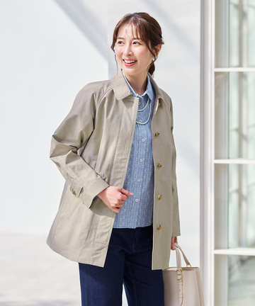 スピンドル付き ステンカラーコート