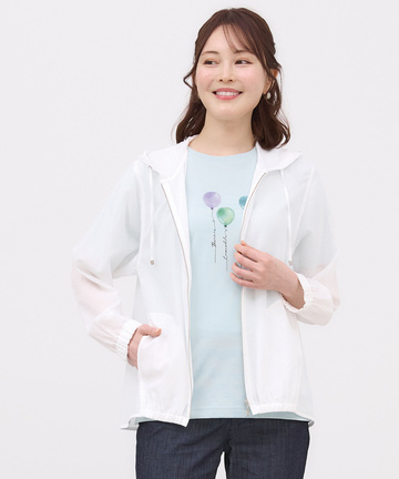 シアー パーカー【UVカット】【手洗いOK】