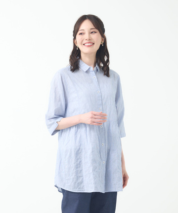 コットン ギャザーデザイン チュニック【一部店舗限定】