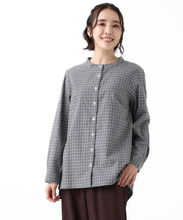 起毛 チェック柄 チュニック