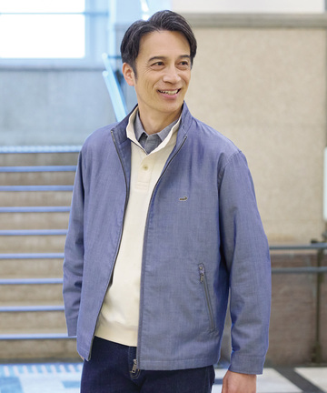 シャンブレーツイル ジップ ブルゾン【吸汗速乾】