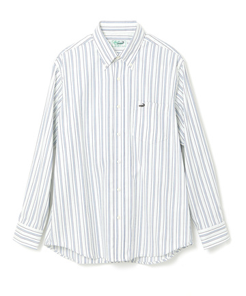 ノンアイロン バスケット織り ストライプ シャツ【シワになりにくい】