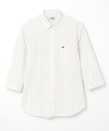 カットドビー ストライプ 七分丈 シャツ