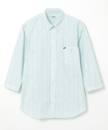 カットドビー ストライプ 七分丈 シャツ