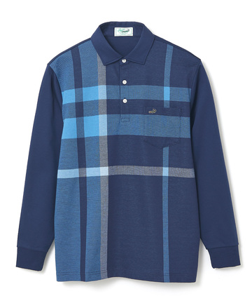 シルケット パネルチェック ポロシャツ