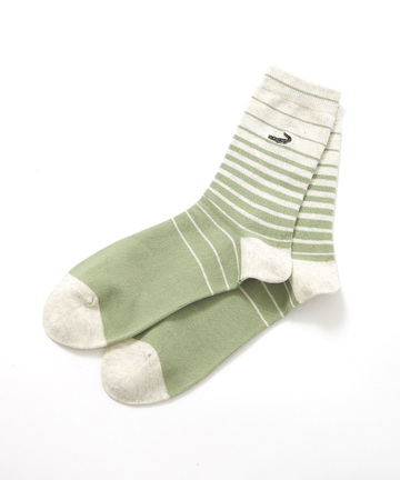 パネルボーダー ミドル丈 ソックス