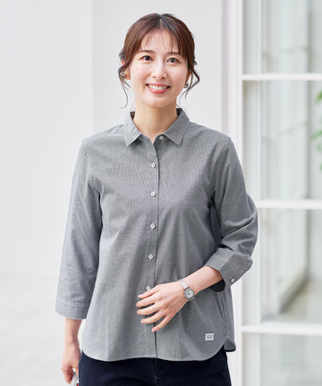 ノンアイロン コットン 7分袖 ブラウス【シワになりにくい】