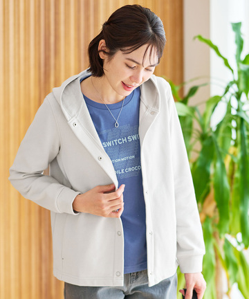 微起毛 裏毛 スナップボタン パーカー