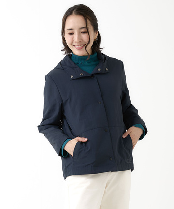 フード付き ドットボタン デザインジャケット